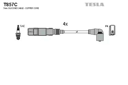 Высоковольтные провода зажигания на Seat Arosa  Tesla T857C.