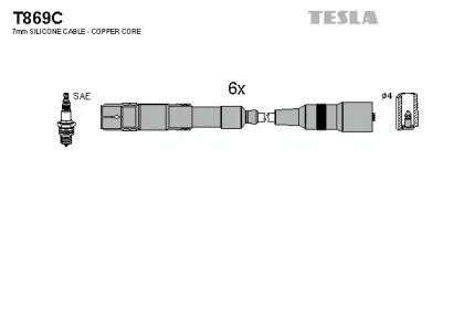 Высоковольтные провода зажигания на Audi A8  Tesla T869C.