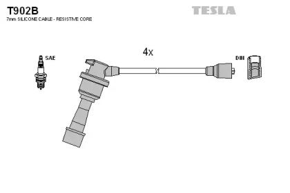 Высоковольтные провода зажигания на Hyundai Sonata  Tesla T902B.