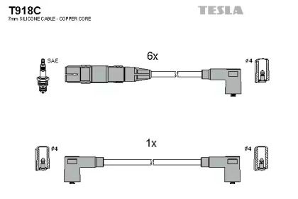 Высоковольтные провода зажигания Tesla T918C.