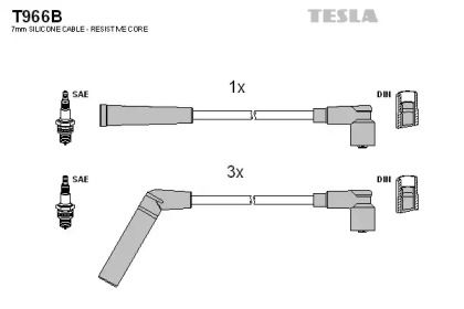 Высоковольтные провода зажигания на Тайота Старлет  Tesla T966B.