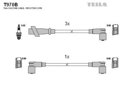 Высоковольтные провода зажигания на Suzuki Swift  Tesla T970B.