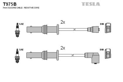 Высоковольтные провода зажигания на Субару Легаси  Tesla T975B.