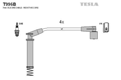 Высоковольтные провода зажигания на Opel Corsa  Tesla T996B.