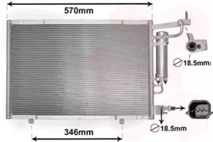 Радиатор кондиционера на Форд Б макс  Van Wezel 18005615.