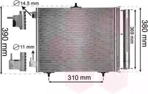 Радиатор кондиционера на Citroen DS3  Van Wezel 40005295.