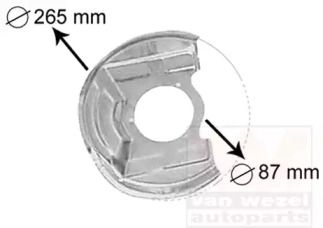 Защитный кожух тормозного диска на Опель Корса  Van Wezel 3770371.