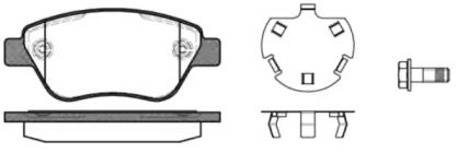 Передние тормозные колодки на Фиат Добло  Woking P9583.30.