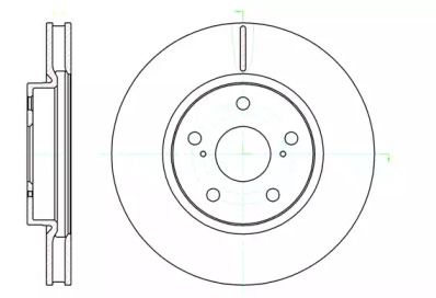 Вентилируемый передний тормозной диск на Toyota Crown  Woking D61076.10.