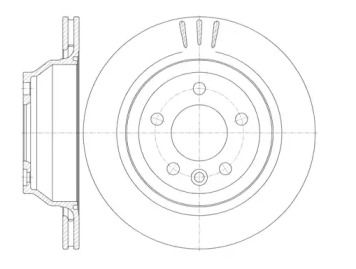 Вентилируемый задний тормозной диск на Фольксваген Мультивен  Woking D61160.10.