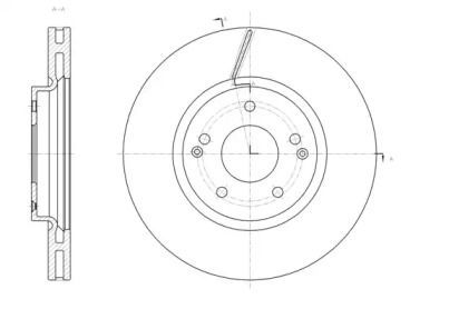 Вентилируемый передний тормозной диск на Санг Йонг Корандо  Woking D61663.10.