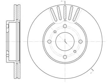 Вентилируемый передний тормозной диск на Ниссан Примера  Woking D6179.10.