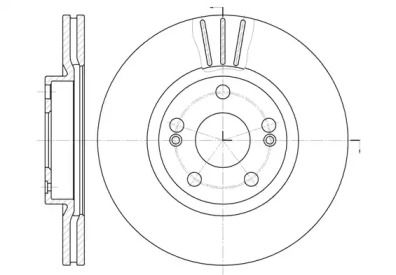 Вентилируемый передний тормозной диск на Рено Сценик 1 Woking D6301.10.