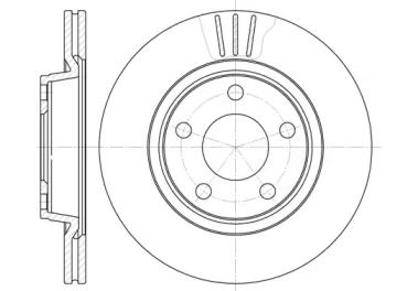 Вентилируемый передний тормозной диск на Фольксваген Фаетон  Woking D6548.10.