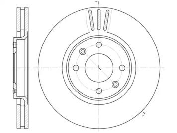 Вентилируемый передний тормозной диск на Citroen DS5  Woking D6604.10.