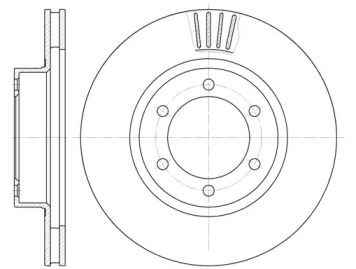 Вентилируемый передний тормозной диск на Тайота Ленд Крузер Прадо  Woking D6706.10.