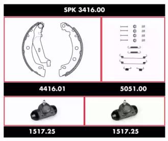 Комплект тормозов, барабанный тормозной механизм Woking SPK 3416.00.