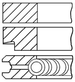 Комплект поршневих кілець на Volkswagen Bora  Goetze Engine 08-148300-00.