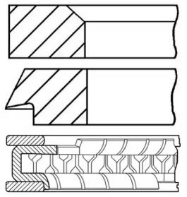 Комплект поршневых колец на Lancia Delta  Goetze Engine 08-783700-00.