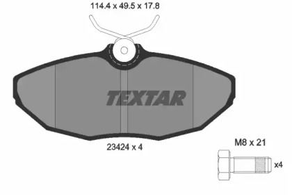 Тормозные колодки на Jaguar XJ  Textar 2342401.