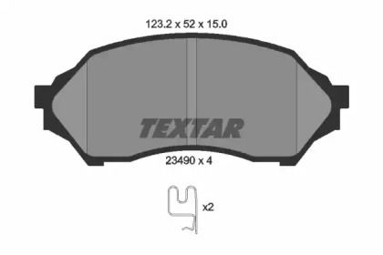 Гальмівні колодки на Mazda 323  Textar 2349002.