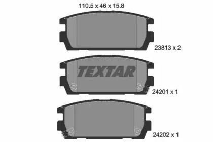 Гальмівні колодки на Hyundai Terracan  Textar 2381301.