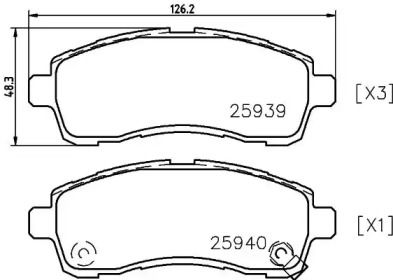 Тормозные колодки на Mazda 2  Textar 2593901.