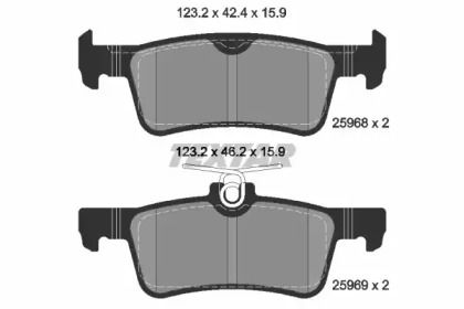 Гальмівні колодки на Пежо 308  Textar 2596801.