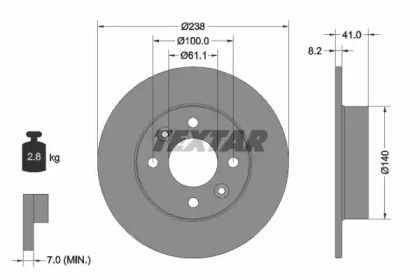 Тормозной диск на Renault Rapid  Textar 92036003.