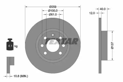 Тормозной диск на Volvo 460  Textar 92050600.