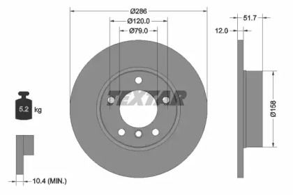 Гальмівний диск на БМВ Е36 Textar 92055503.