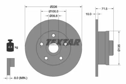 Тормозной диск Textar 92057200.