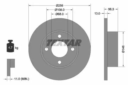 Тормозной диск Textar 92057800.
