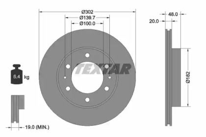 Вентилируемый тормозной диск Textar 92080400.