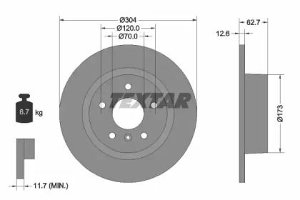 Гальмівний диск на Ленд Ровер Рендж Ровер  Textar 92095203.