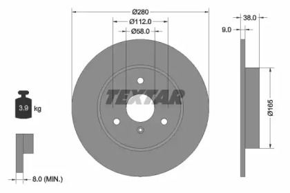 Гальмівний диск на Smart Cabrio  Textar 92097603.