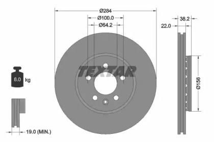Перфорированный тормозной диск Textar 92103400.