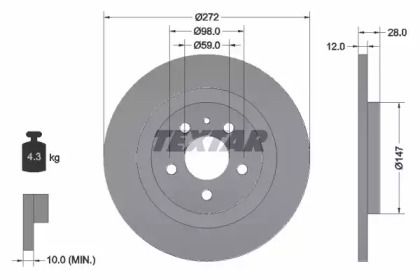 Тормозной диск на Lancia Phedra  Textar 92118203.