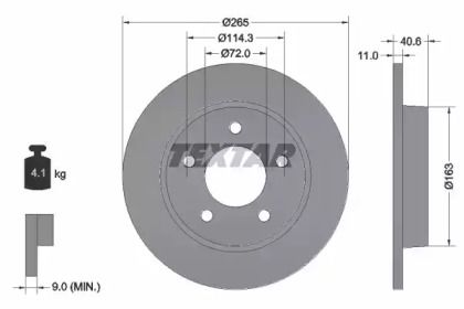Гальмівний диск на Мазда 3 ВК Textar 92130500.