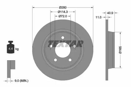 Гальмівний диск на Mazda 3 BK Textar 92130600.