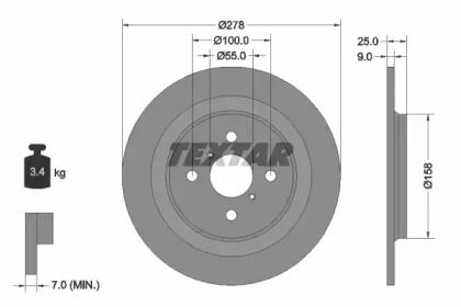 Тормозной диск Textar 92161900.