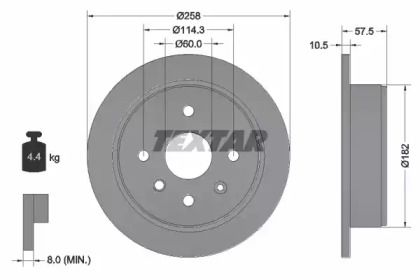 Тормозной диск на Daewoo Nubira  Textar 92163003.