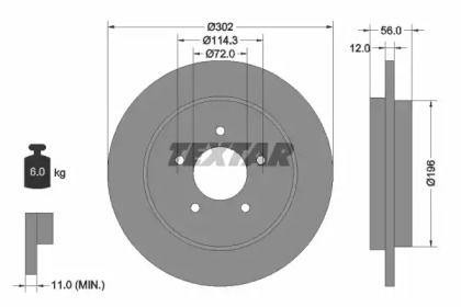 Тормозной диск на Mazda Tribute  Textar 92197803.