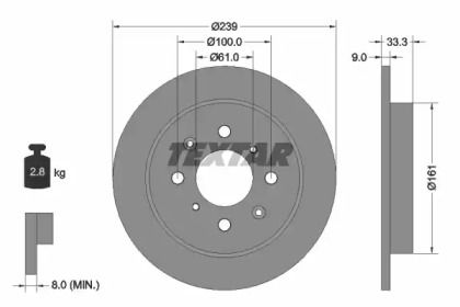 Тормозной диск на Хонда Джаз  Textar 92204000.