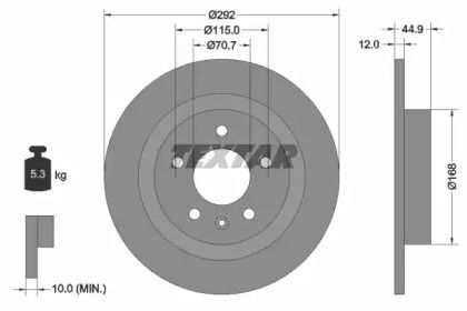 Тормозной диск на Opel Astra J Textar 92205703.