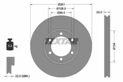 Вентилируемый тормозной диск на Kia K2700  Textar 92234700.