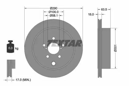 Вентилируемый тормозной диск на Subaru BRZ  Textar 92270903.