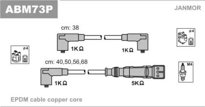 Высоковольтные провода зажигания на Skoda Felicia  Janmor ABM73P.