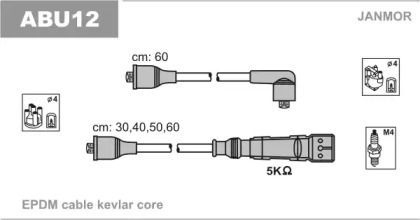 Высоковольтные провода зажигания на Фольксваген Джетта  Janmor ABU12.