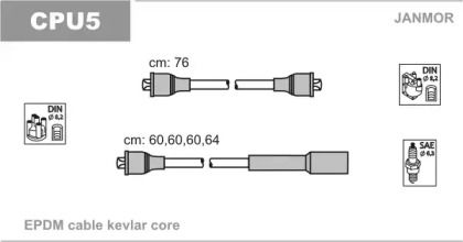 Высоковольтные провода зажигания Janmor CPU5.